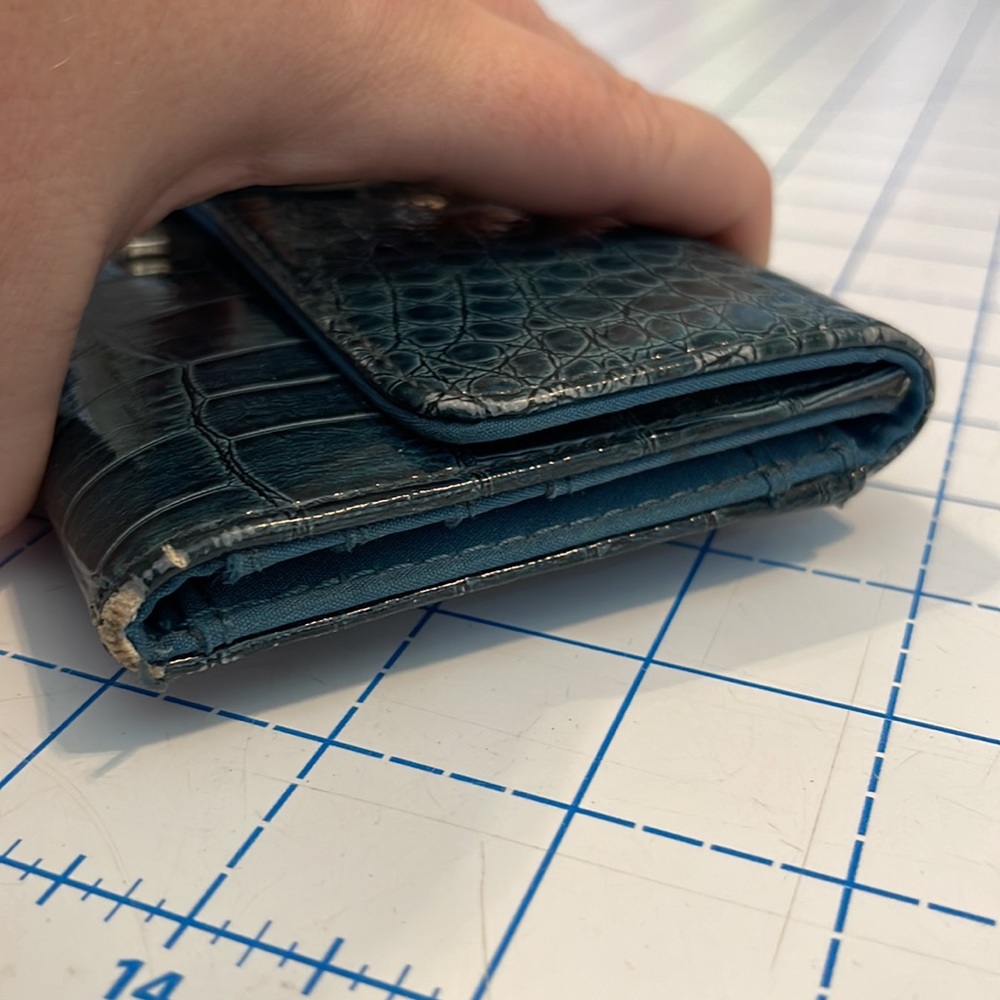 Nine West Turquoise Reptile Print Wallet - image 4